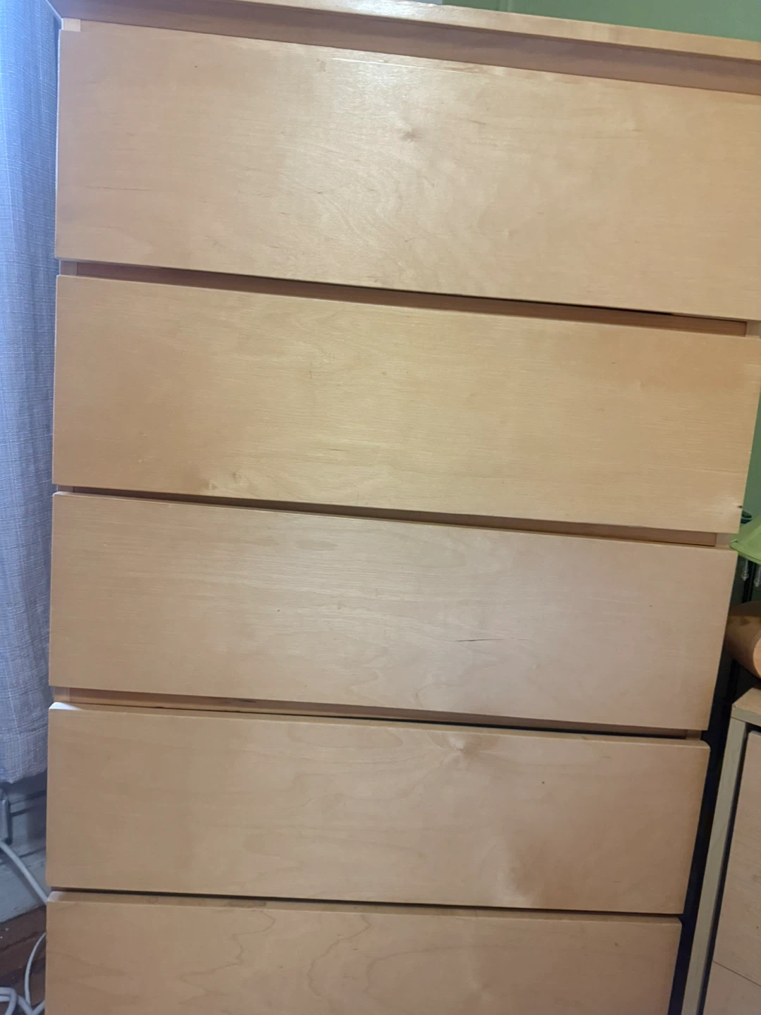 Tall Wooden 5-Drawer Dresser