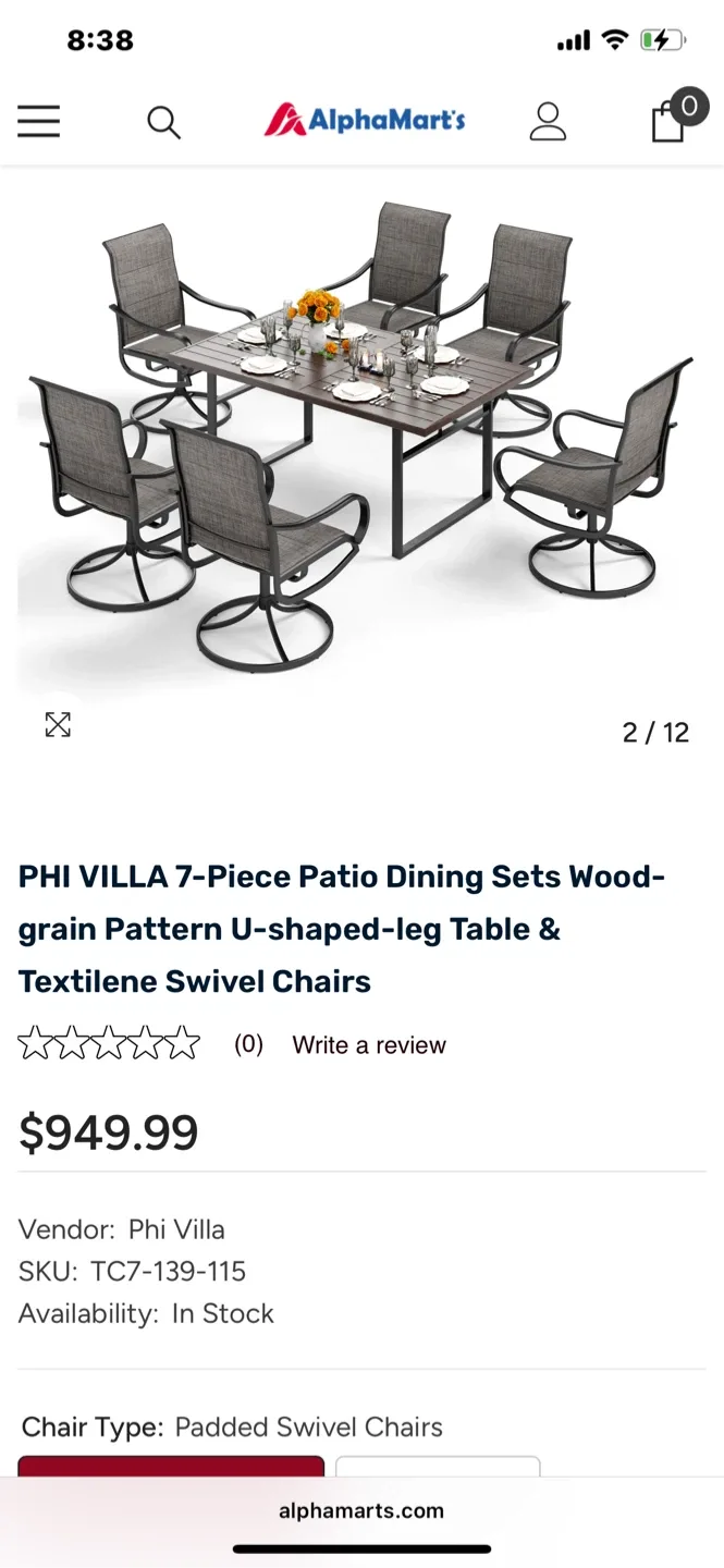 Phi Villa Patio Dining Table - Wood Grain Pattern image indicator(5)