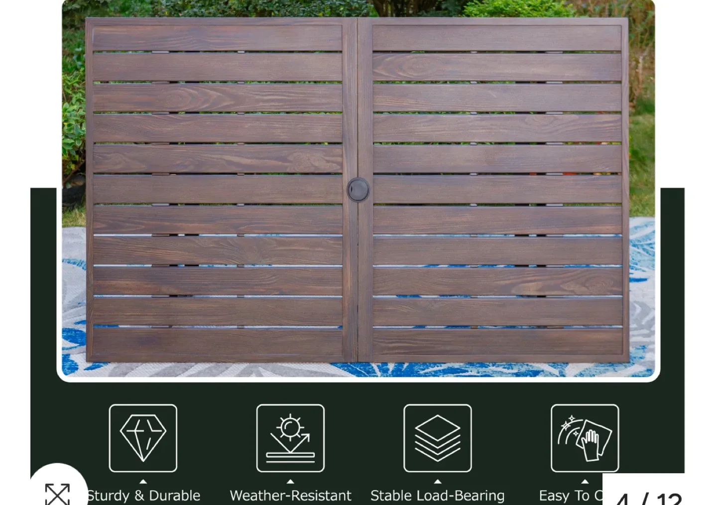 Phi Villa Patio Dining Table - Wood Grain Pattern image indicator(3)