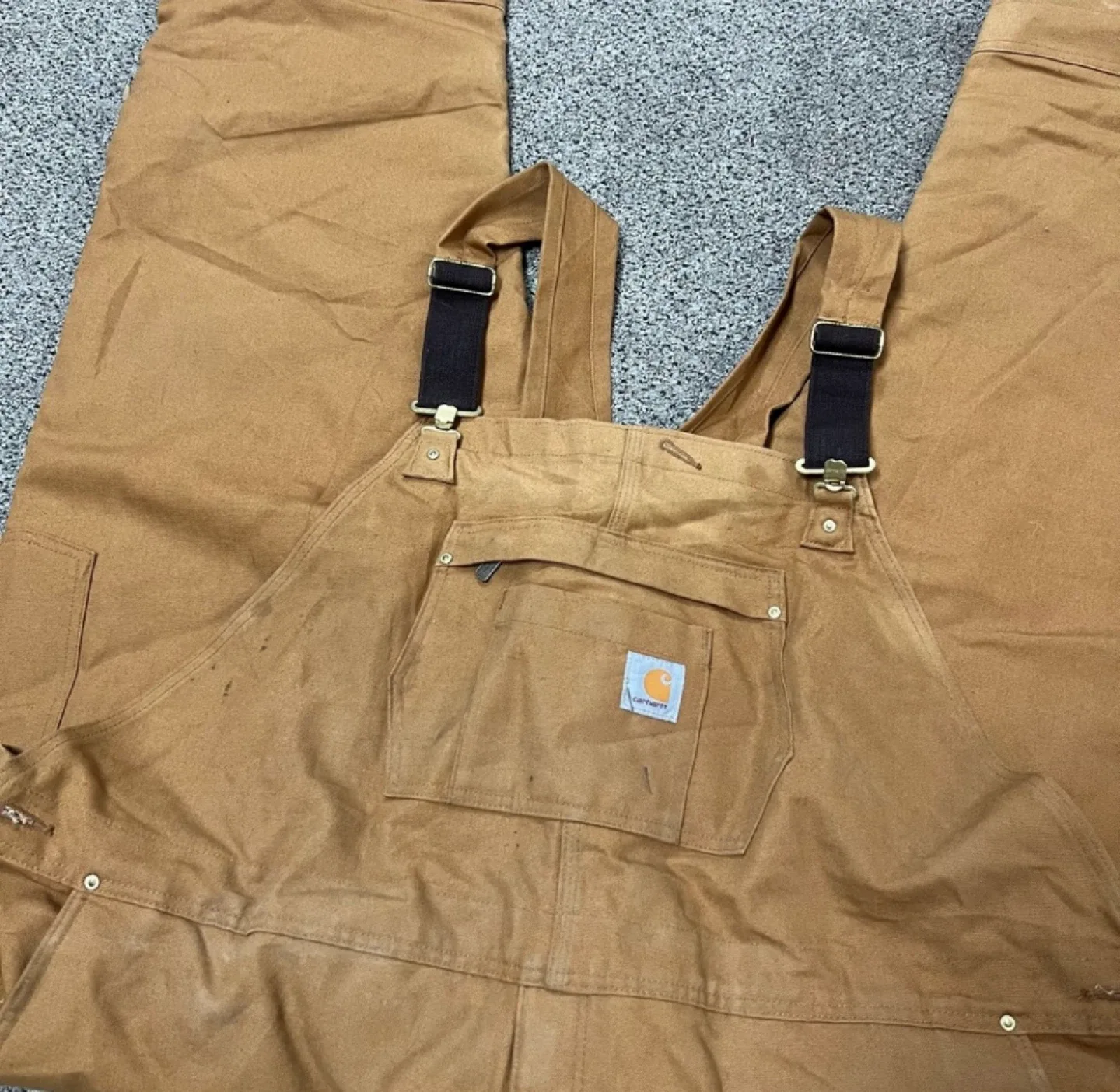 Carhartt Brown double knee Bib Overalls image indicator(2)