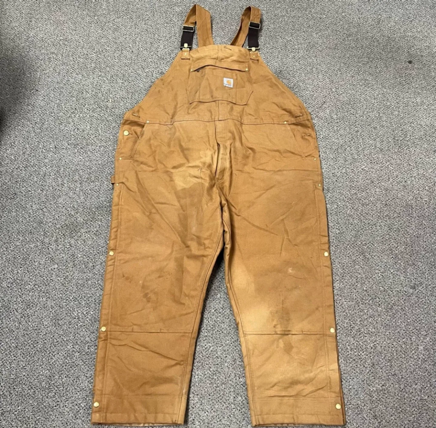 Carhartt Brown double knee Bib Overalls image indicator(3)