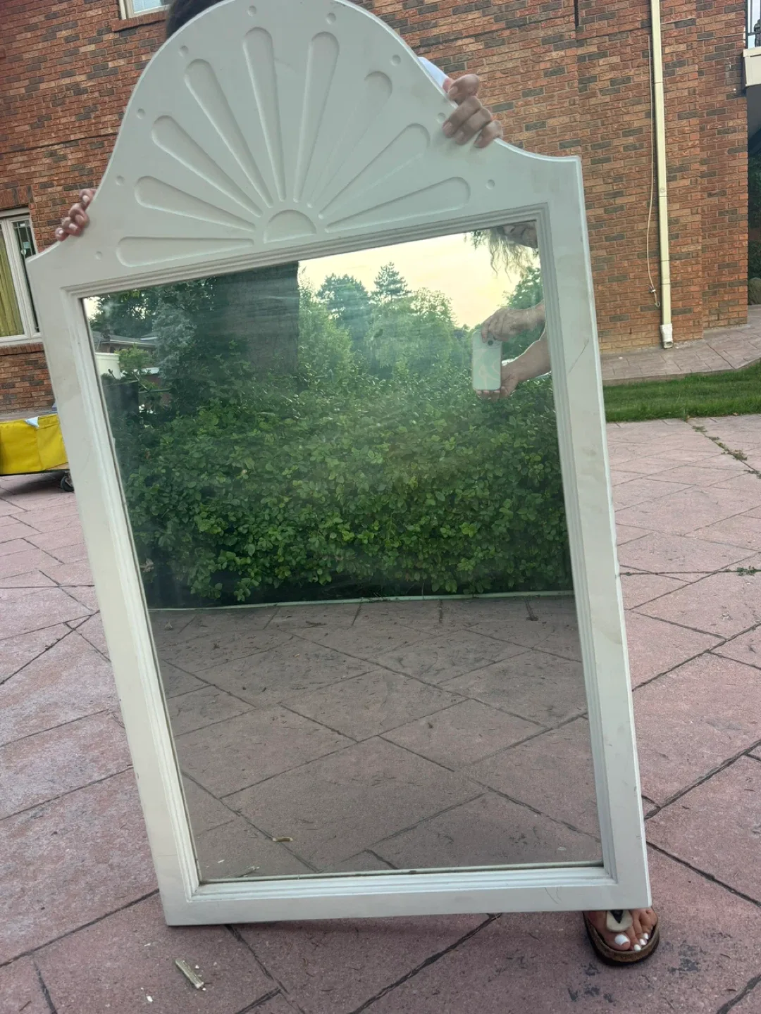 Large White Framed Mirror thumbnail