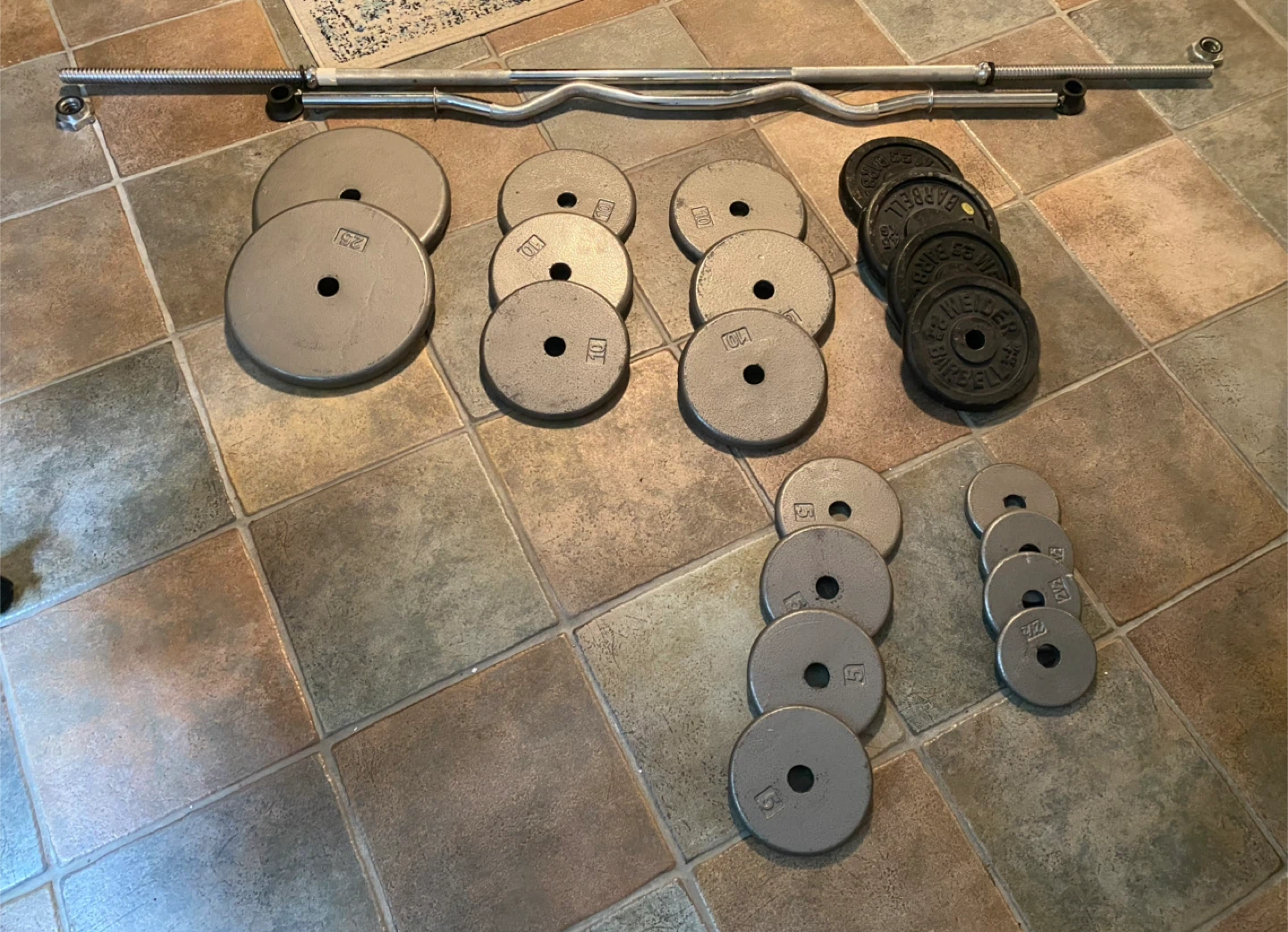 Weight Plates & Barbell Set