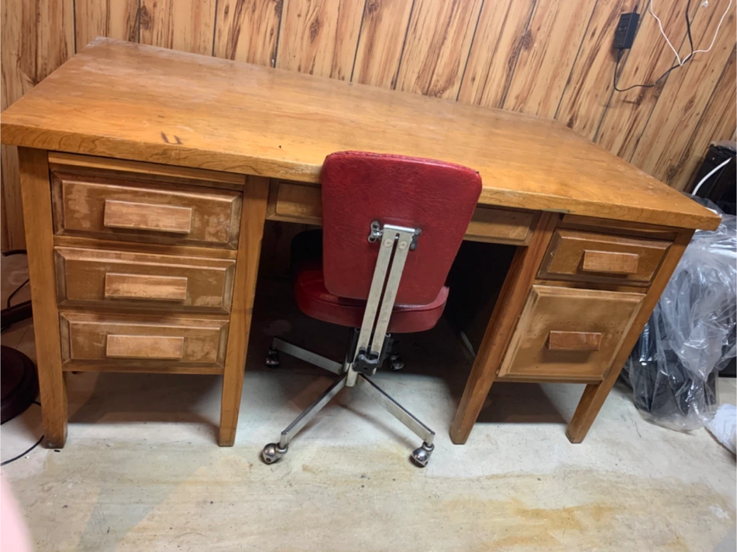 Wooden Desk and Chair Set