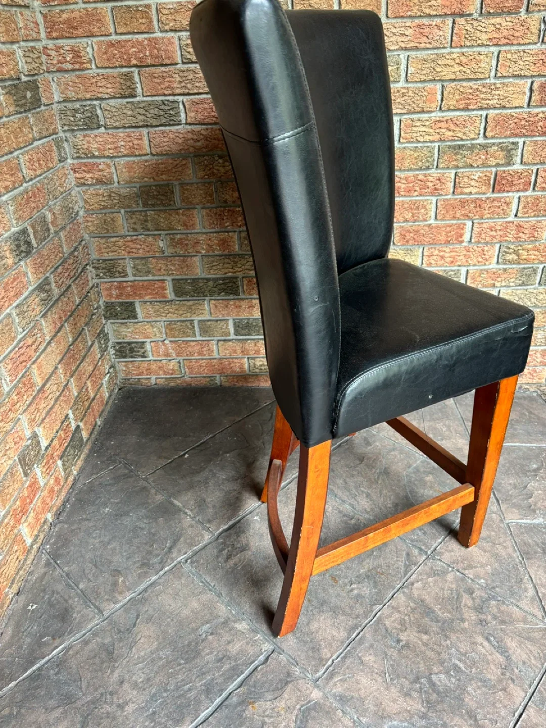 Black Hightop faux Leather Accent Chair image indicator(3)