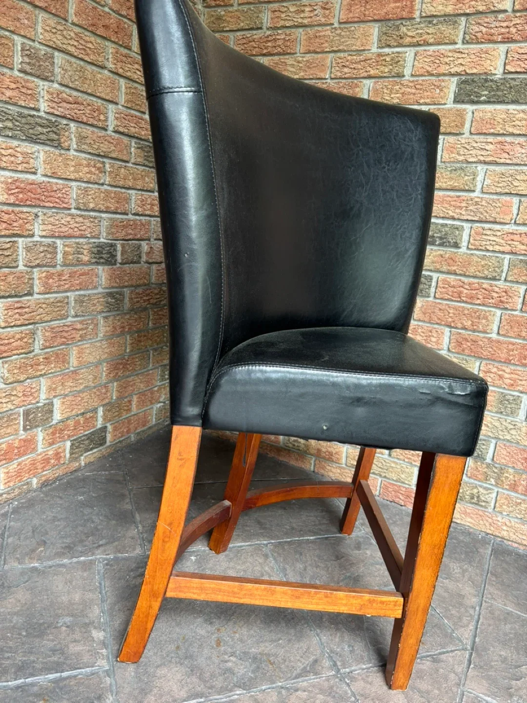 Black Hightop faux Leather Accent Chair image indicator(2)