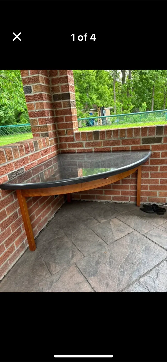 Corner Table with black Granite Top image indicator(2)