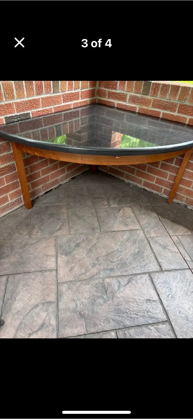 Corner Table with black Granite Top image indicator(4)