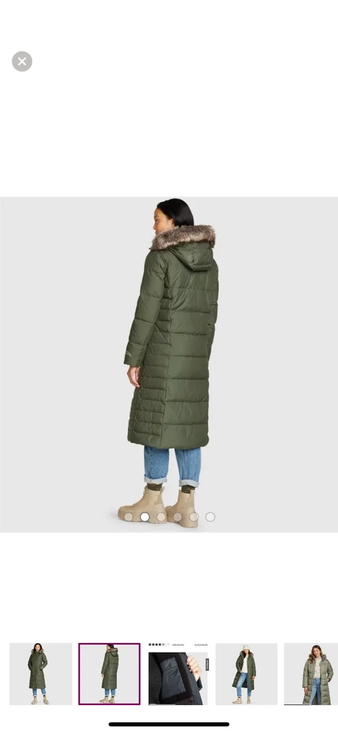 Eddie Baurer….. Down Puffer Coat, Olive Green image indicator(2)
