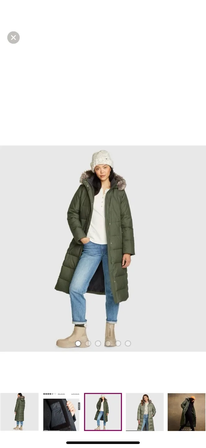 Eddie Baurer….. Down Puffer Coat, Olive Green image indicator(4)