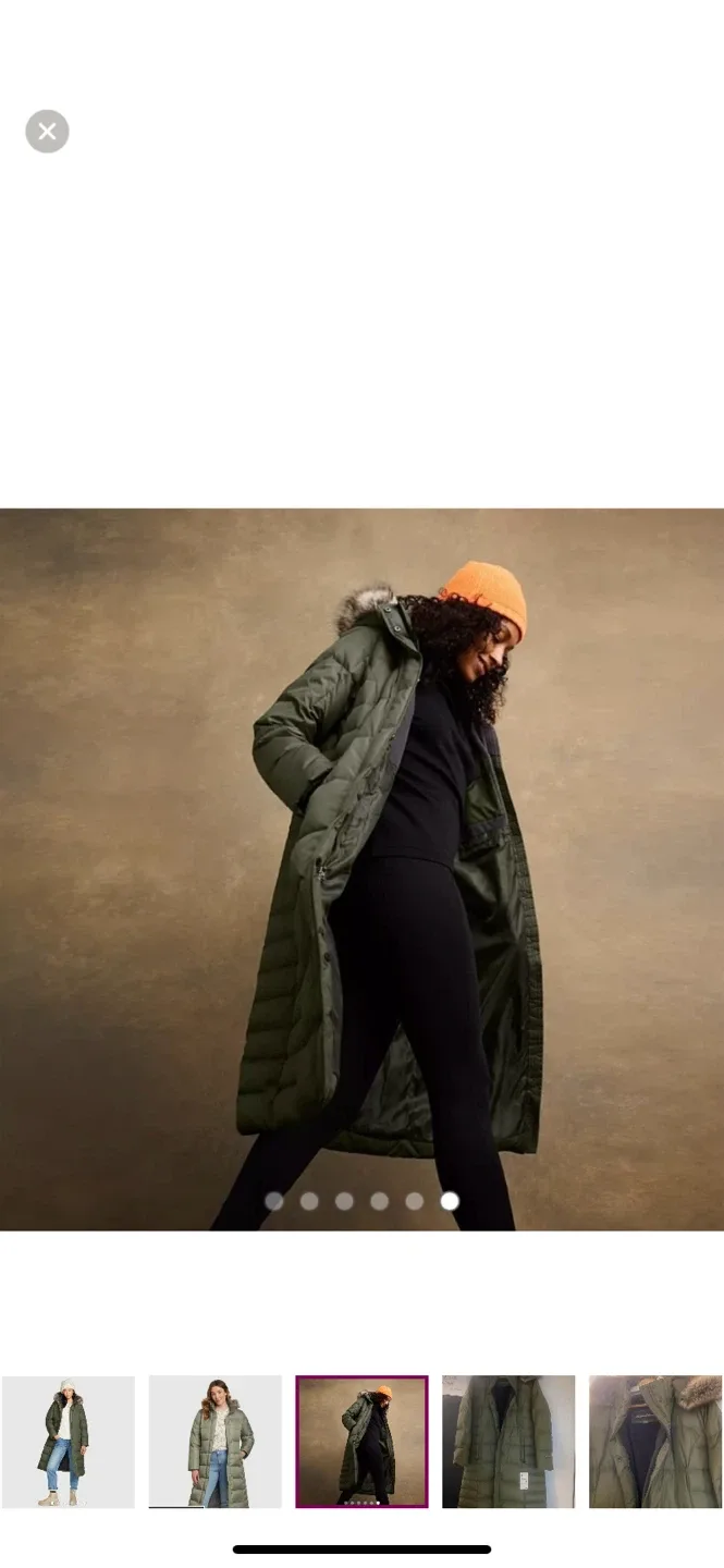 Eddie Baurer….. Down Puffer Coat, Olive Green image indicator(6)