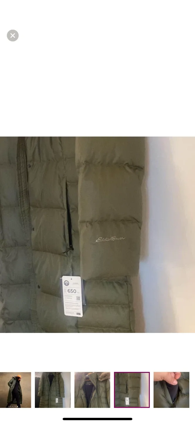 Eddie Baurer….. Down Puffer Coat, Olive Green image indicator(8)