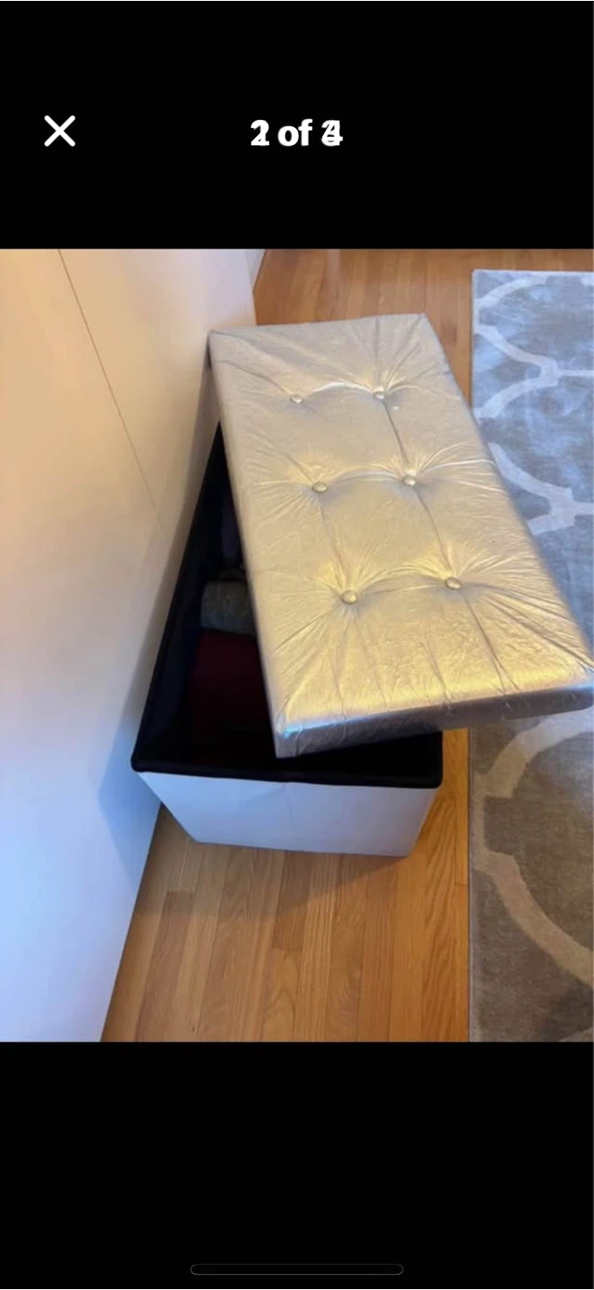 Storage Bench 30" Long Silver - photo 2