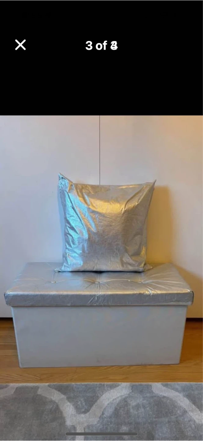 Storage Bench 30" Long Silver - photo 3