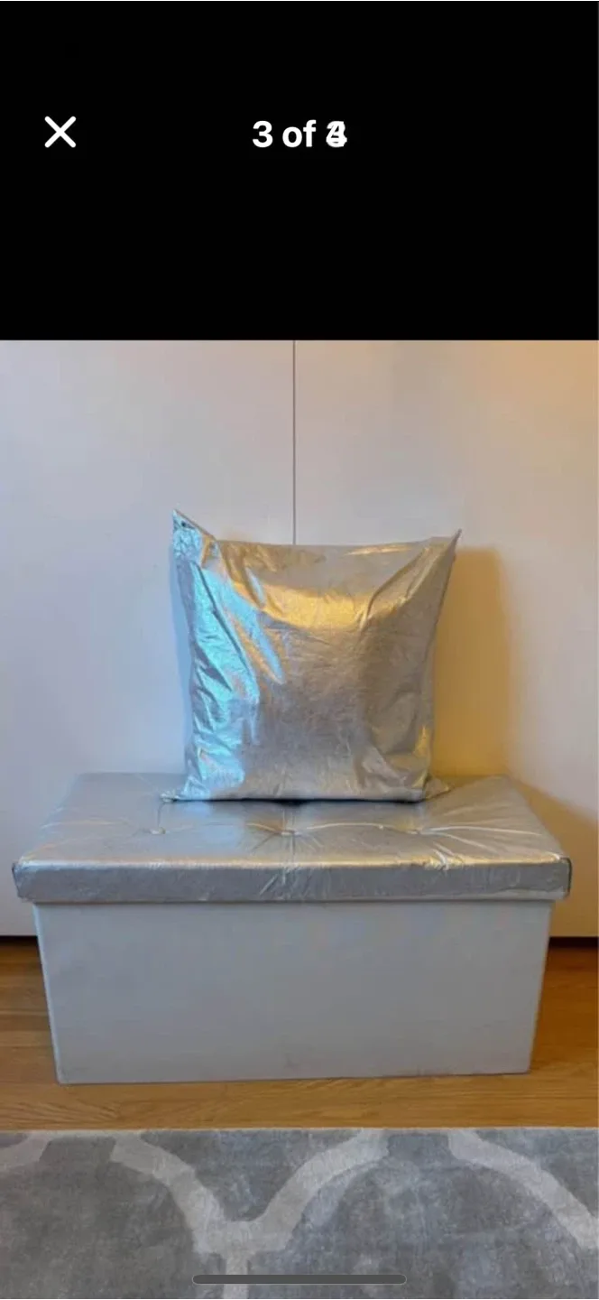 Storage Bench 30" Long Silver image indicator(3)