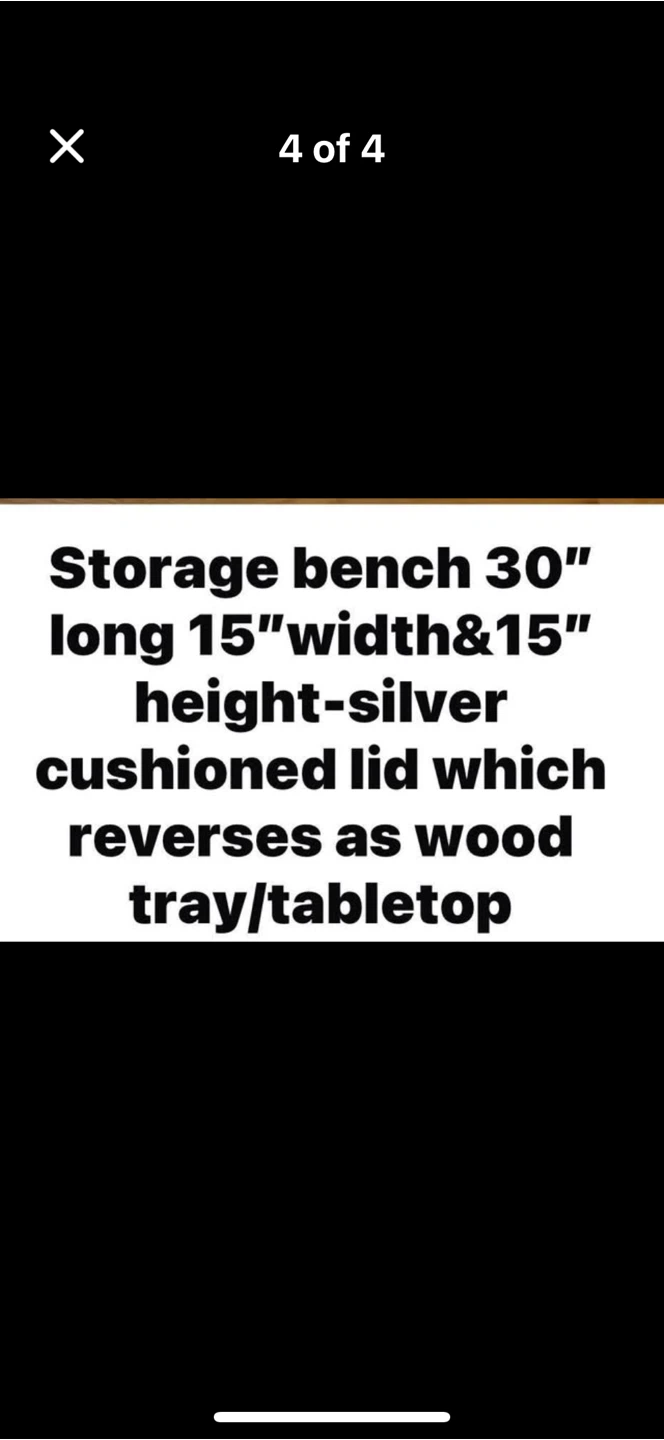 Storage Bench 30" Long Silver - photo 4