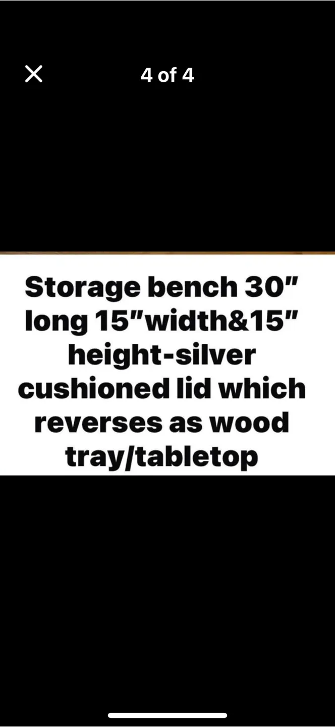 Storage Bench 30" Long Silver image indicator(4)