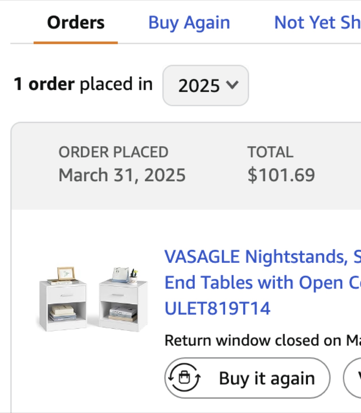 VASAGLE White Two Drawers(Really Good Condition!) - photo 3