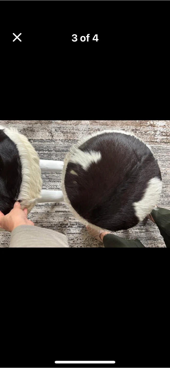 Cowhide Stools - Set of 2 - photo 4