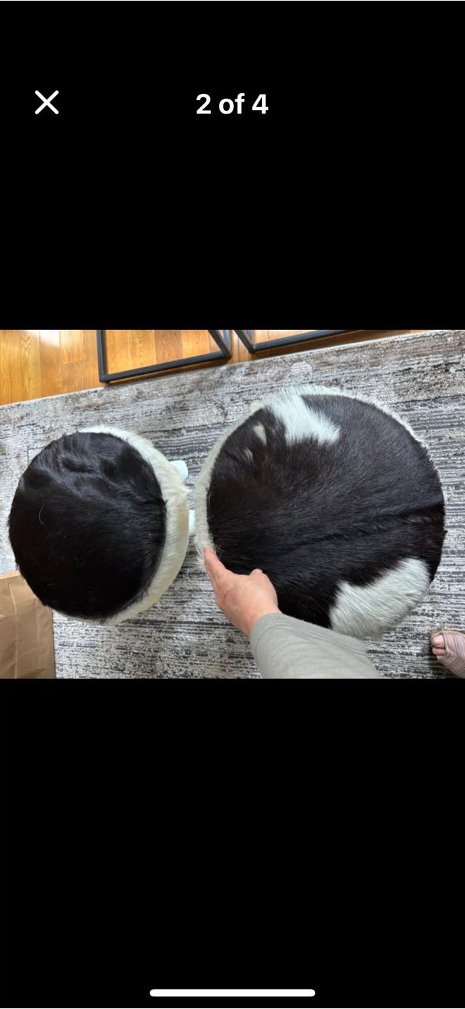 Cowhide Stools - Set of 2 - photo 3