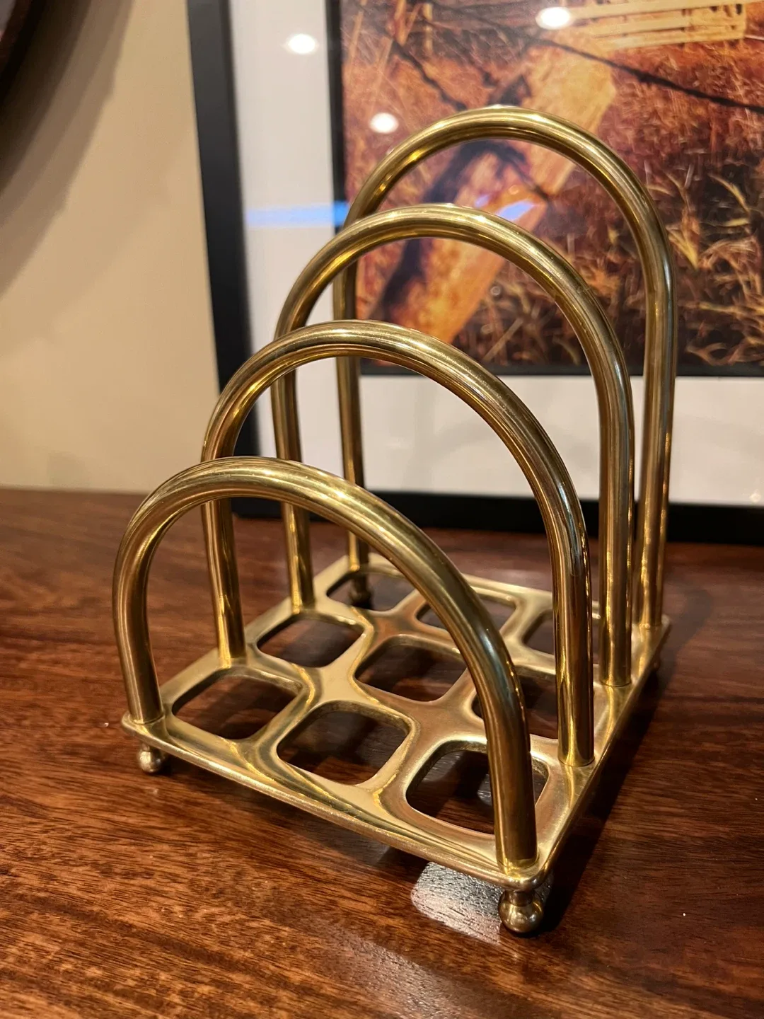 Vintage Brass Desk Organizer/Letter Holder thumbnail