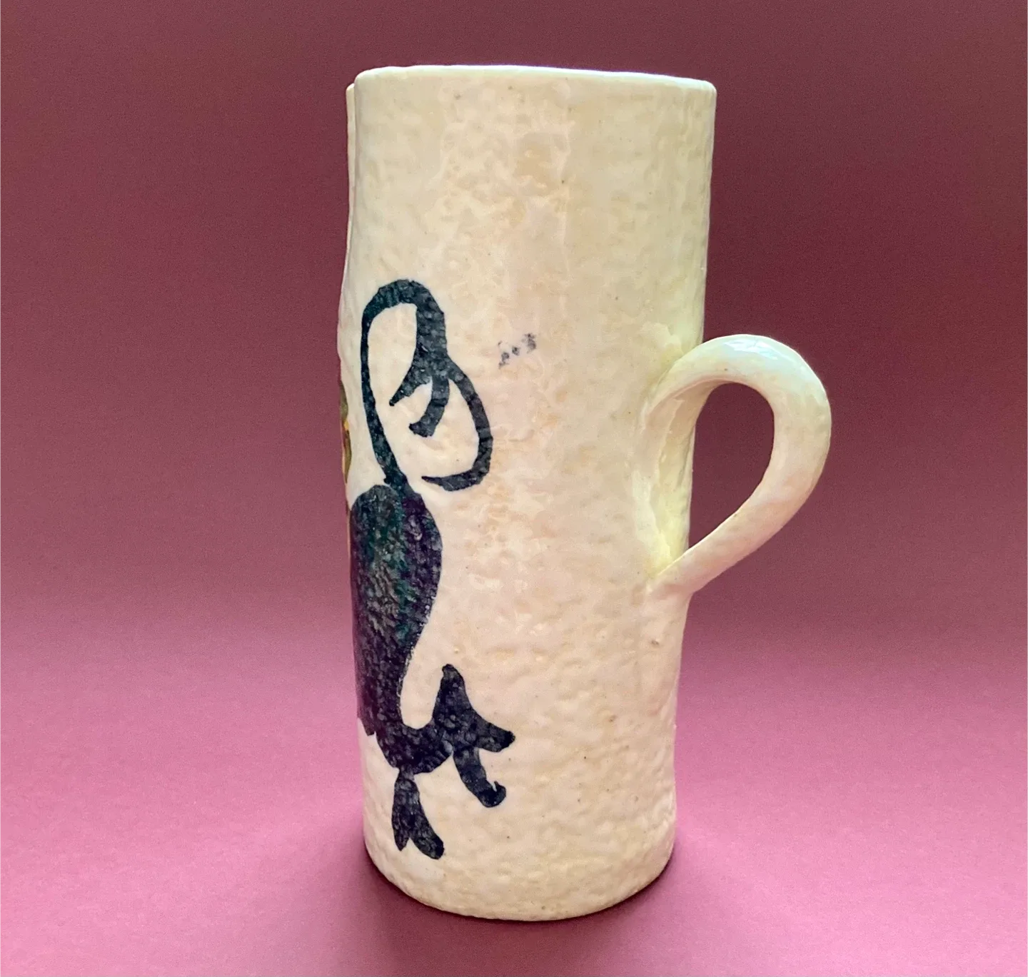 Vintage MCM Pitcher with painted donkey image indicator(3)