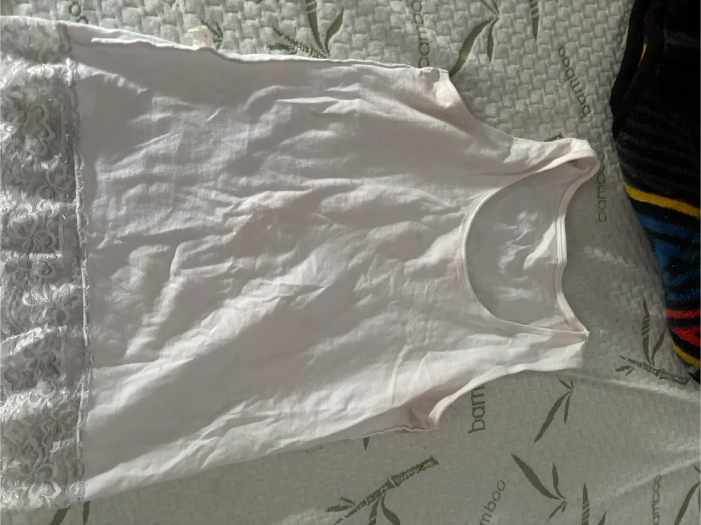 White Tank Top with Lace Trim thumbnail