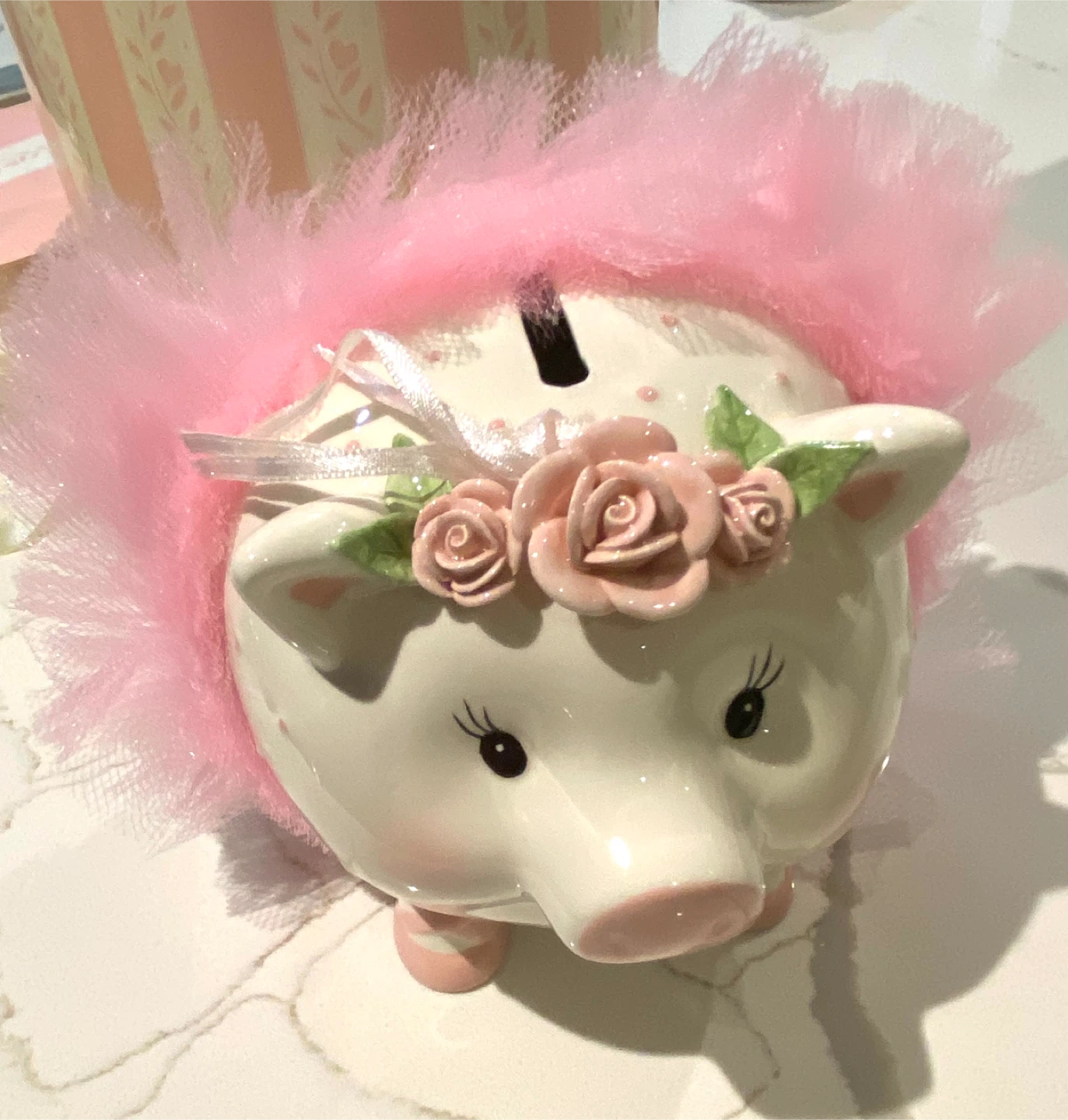Mud Pie Ballerina Piggy Bank with Box