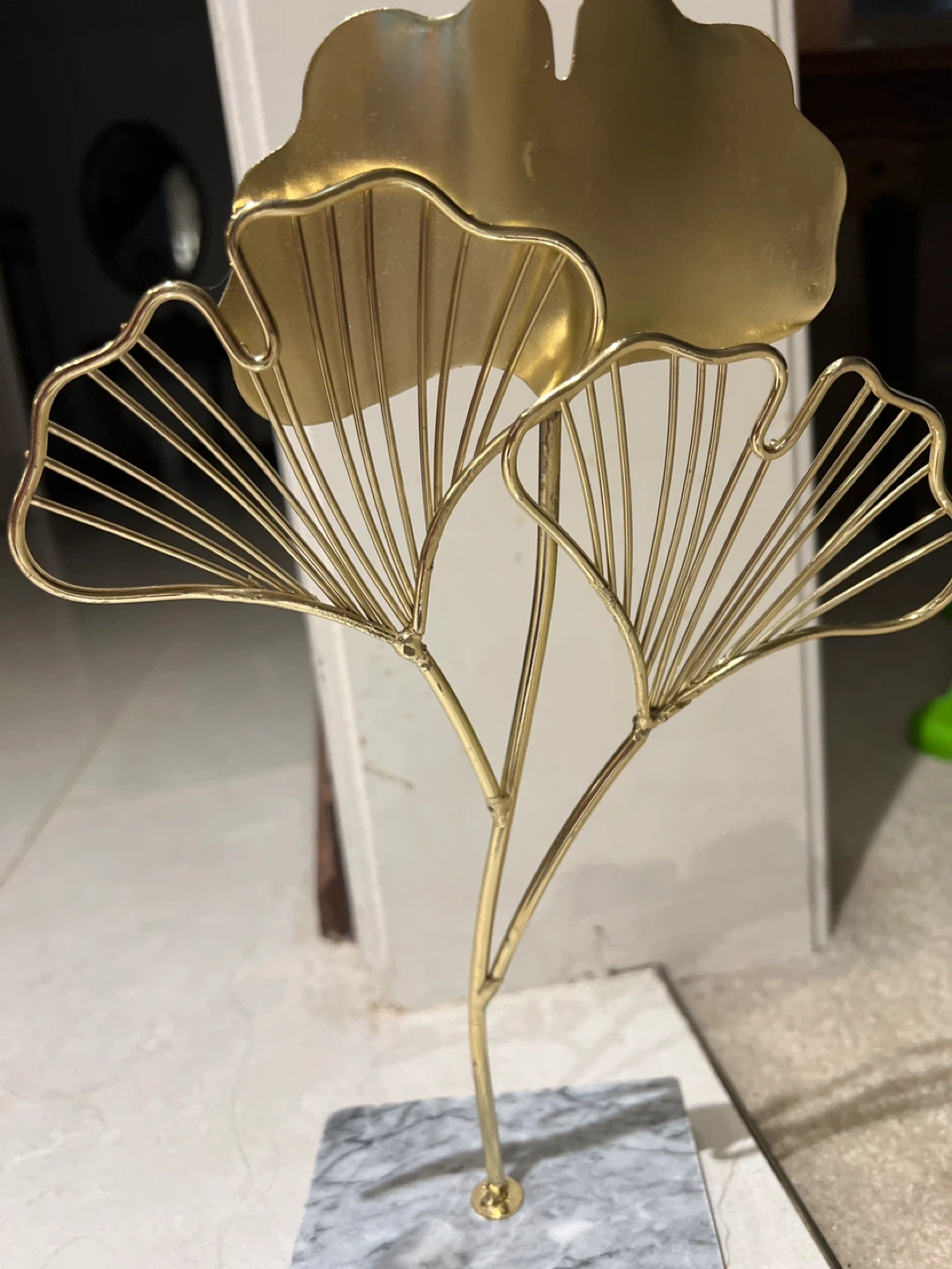 Gold Ginkgo Leaf Sculpture - photo 2