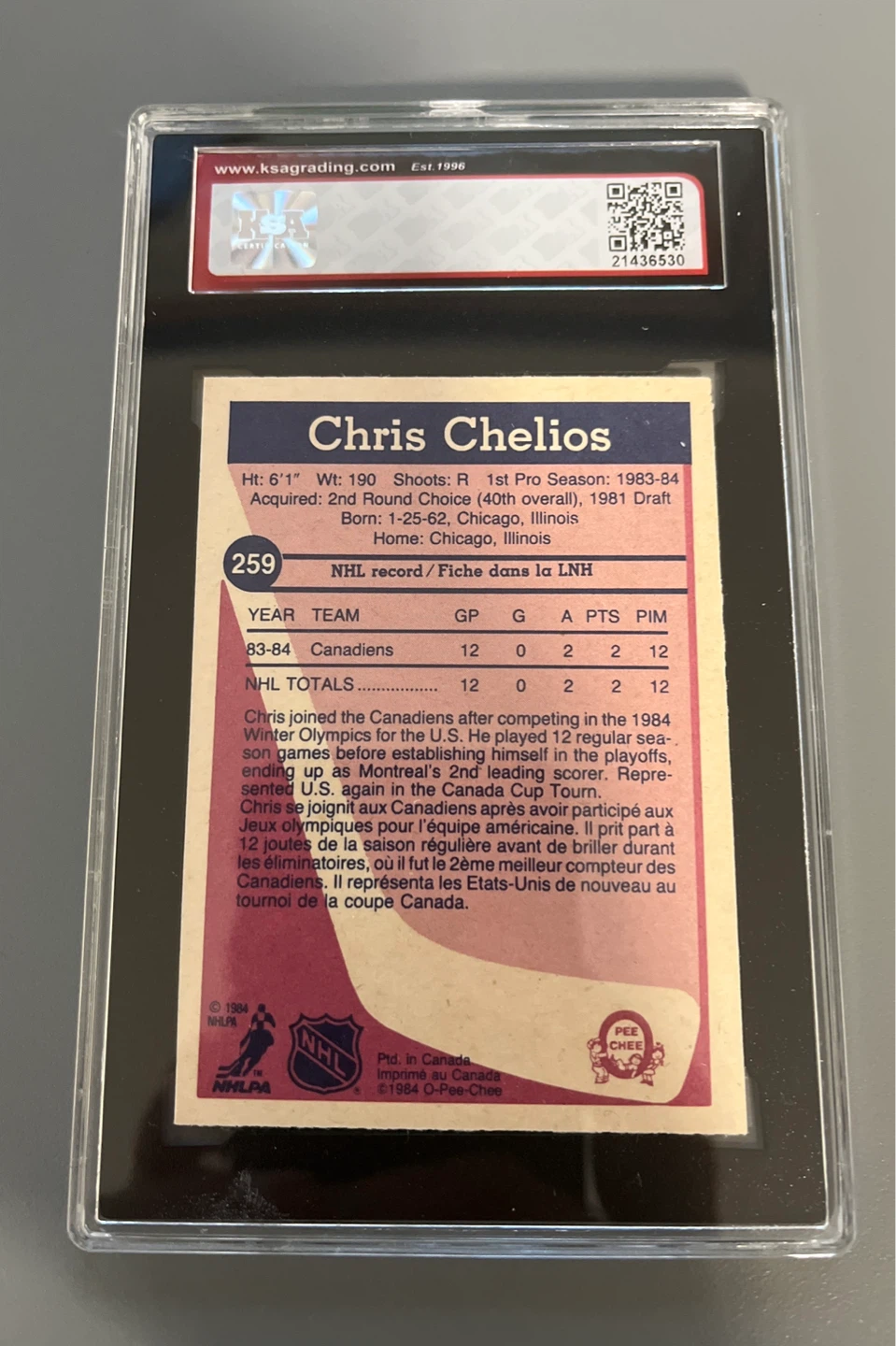 1984-85 O-Pee-Chee Chris Chelios Rookie Card - photo 2