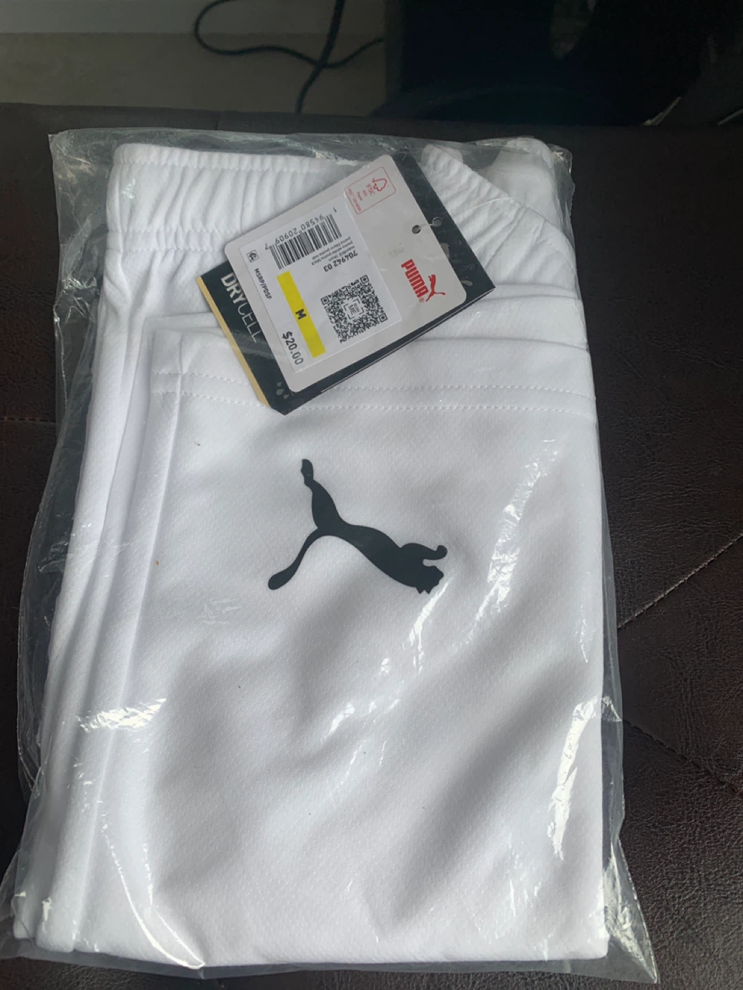 Puma teamRISE Short White Black - Size M