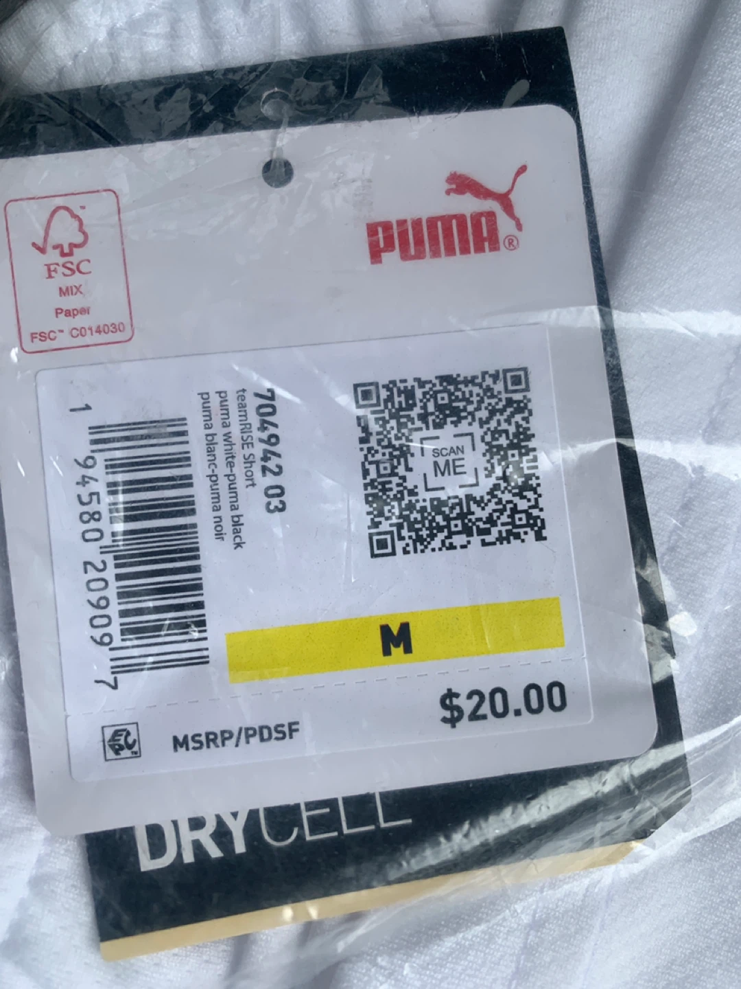 Puma teamRISE Short White Black - Size M - photo 2