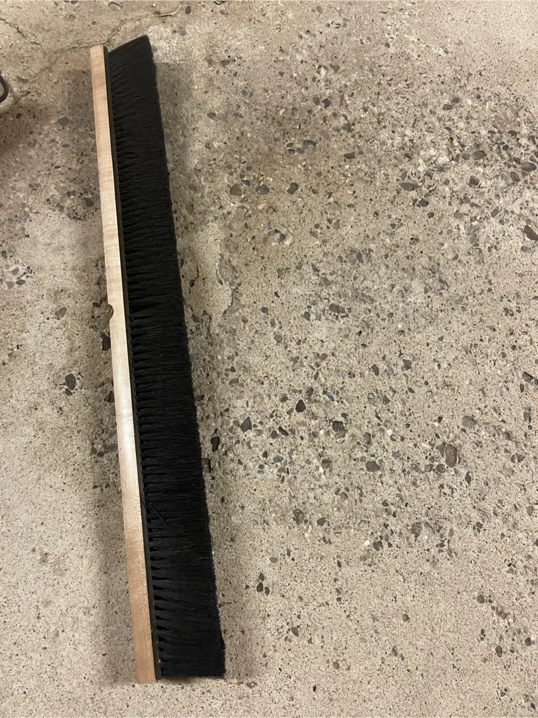 Push Broom - Black Bristles, Wooden Handle thumbnail