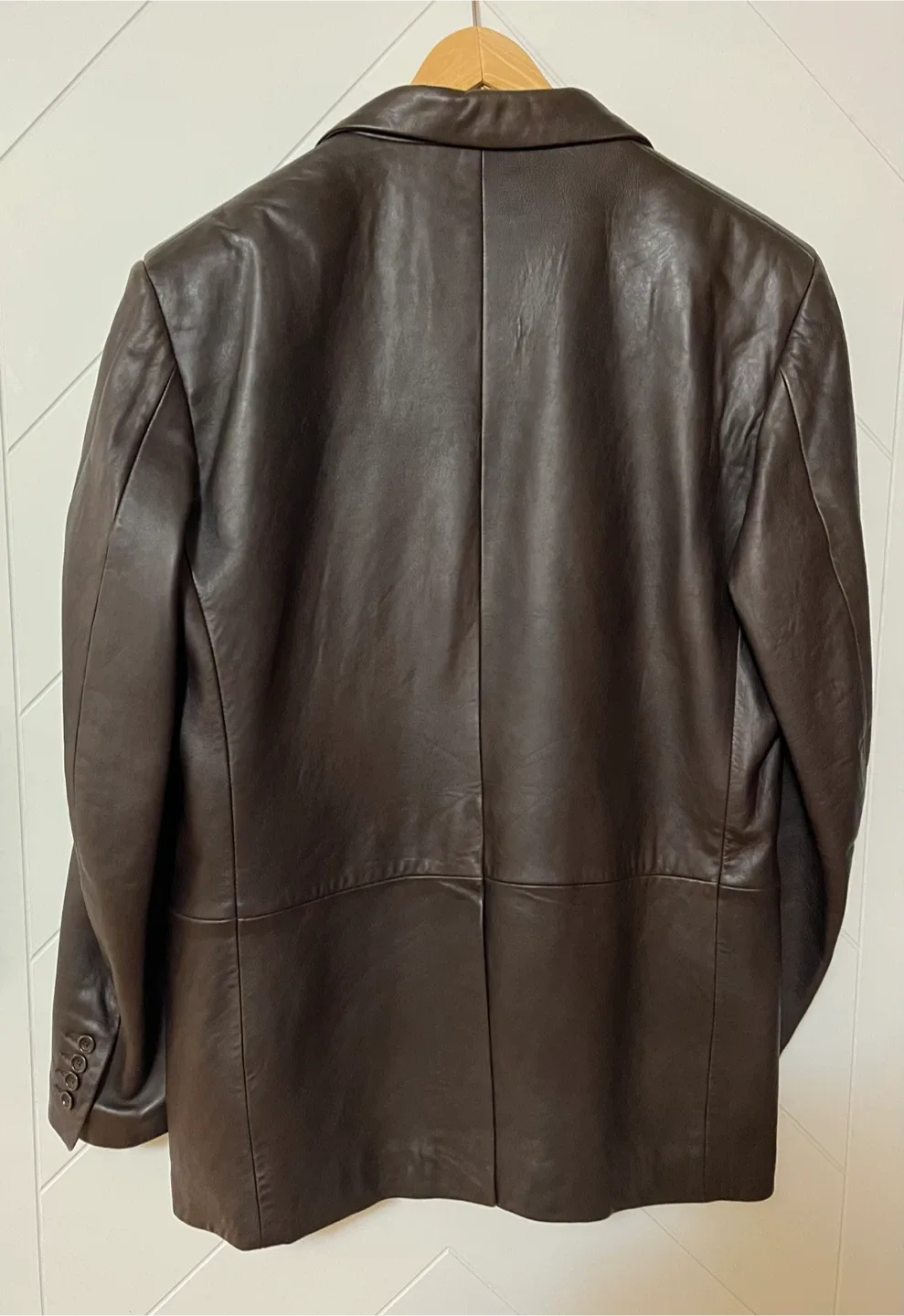 Banana Republic Leather Blazer Jacket Men Size L image indicator(3)