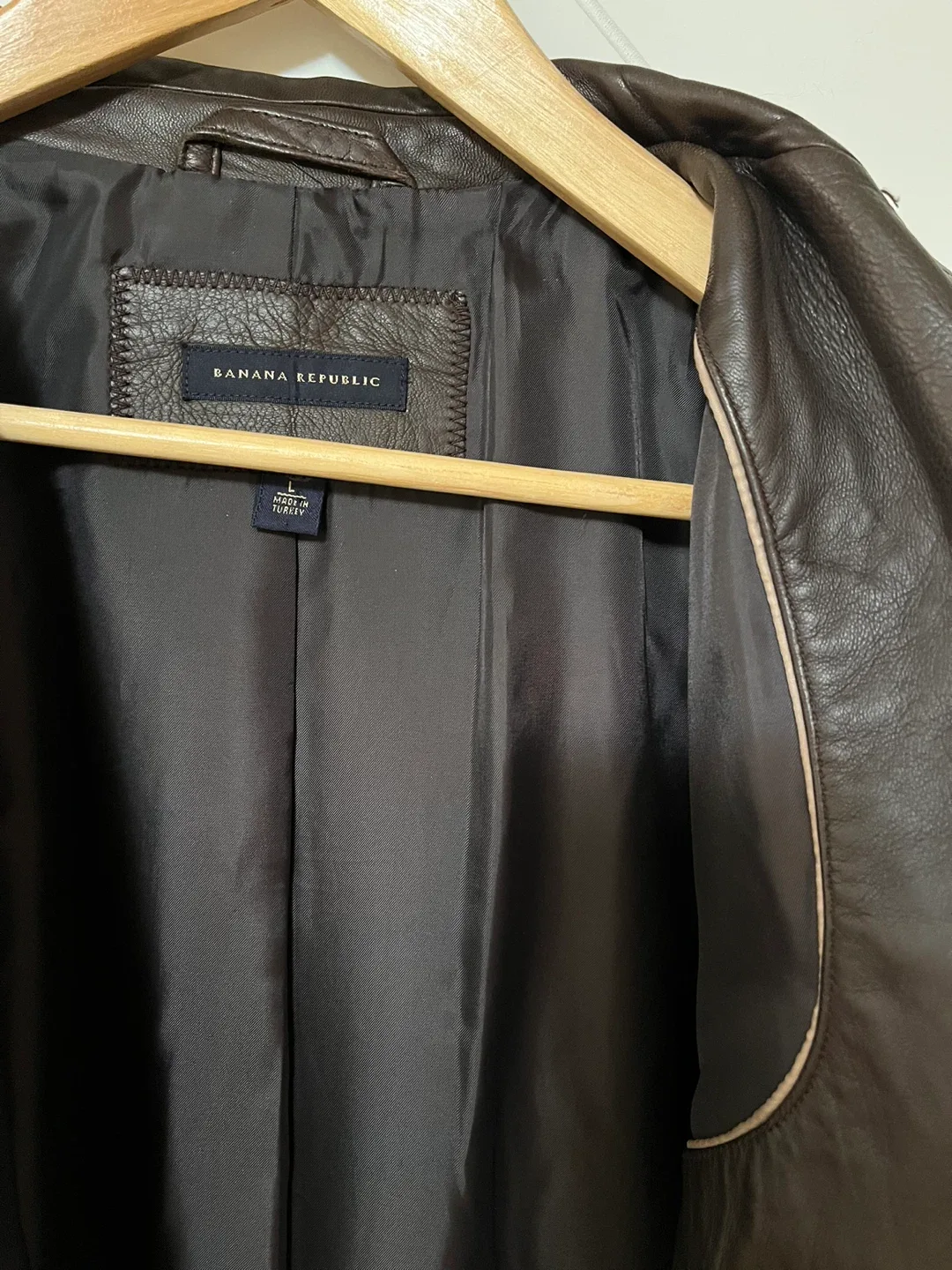 Banana Republic Leather Blazer Jacket Men Size L image indicator(5)