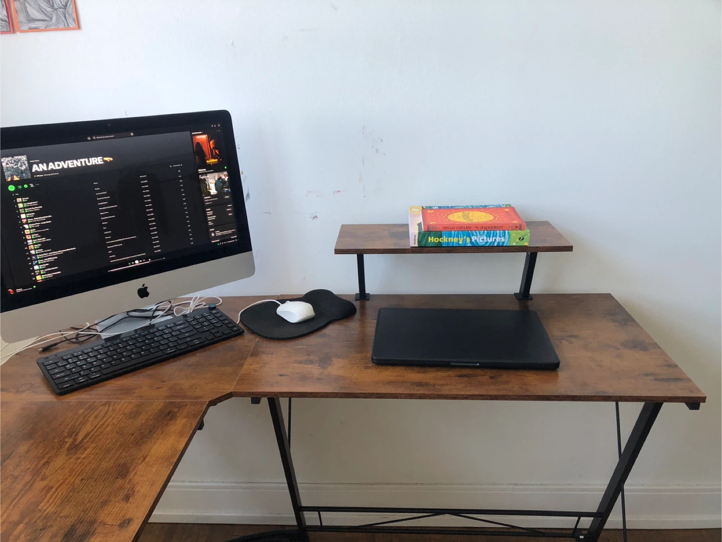 L-Shaped Corner Desk with Shelf - photo 3