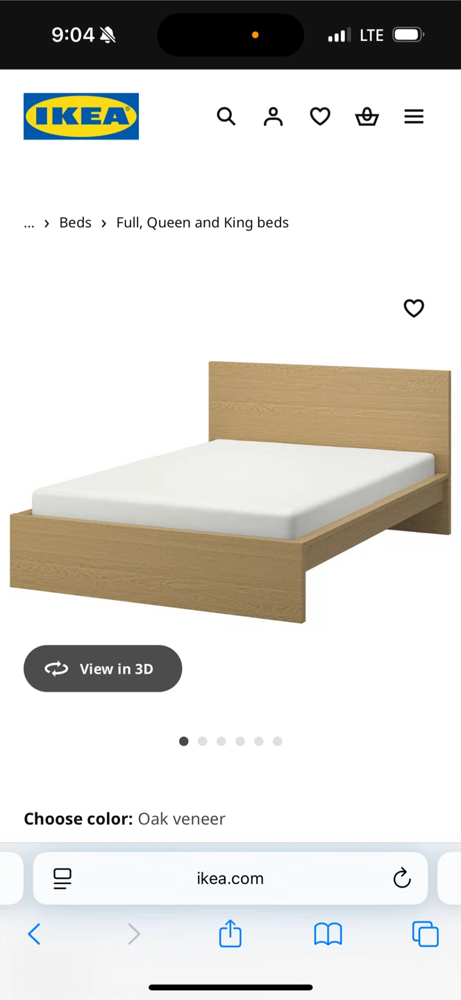 IKEA MALM double sized Bed Frame and side table - photo 2