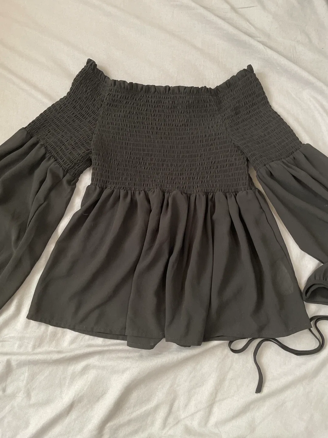 Streetwear Society Black Smocked Top - Size S thumbnail