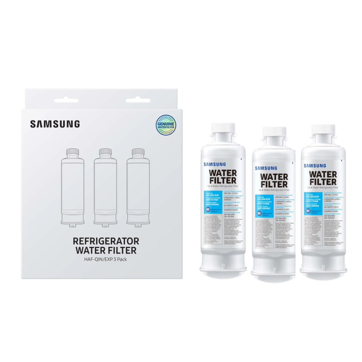 Samsung HAF-QIN/EXP Refrigerator Water Filter 3 Pack NEW