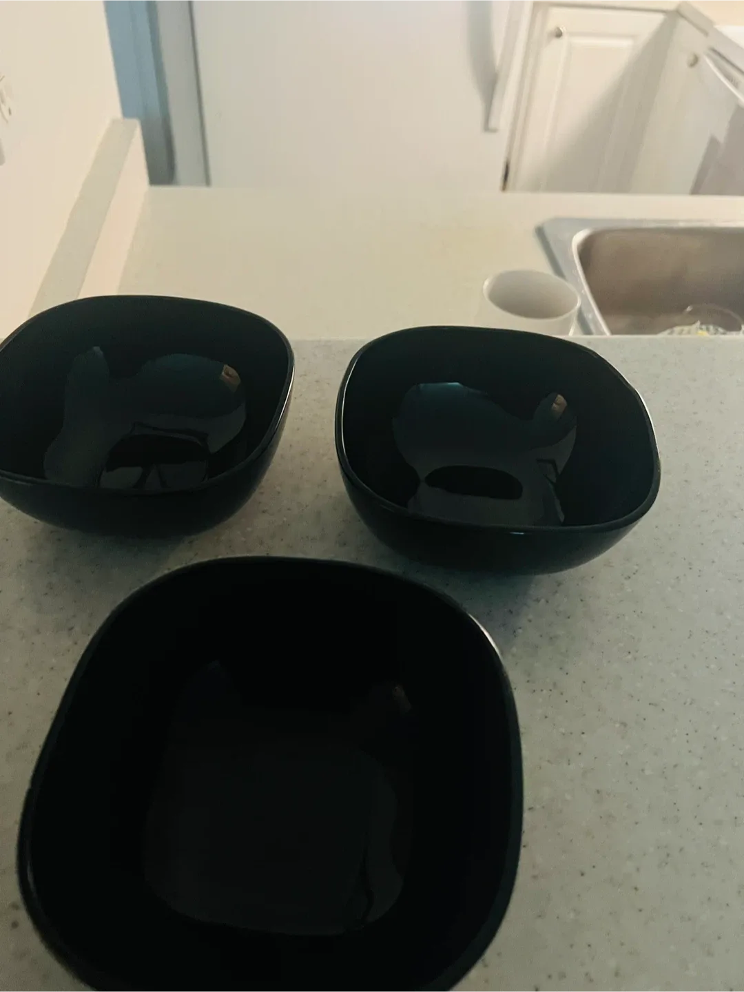 Set of 3 Black Square Bowls image indicator(2)