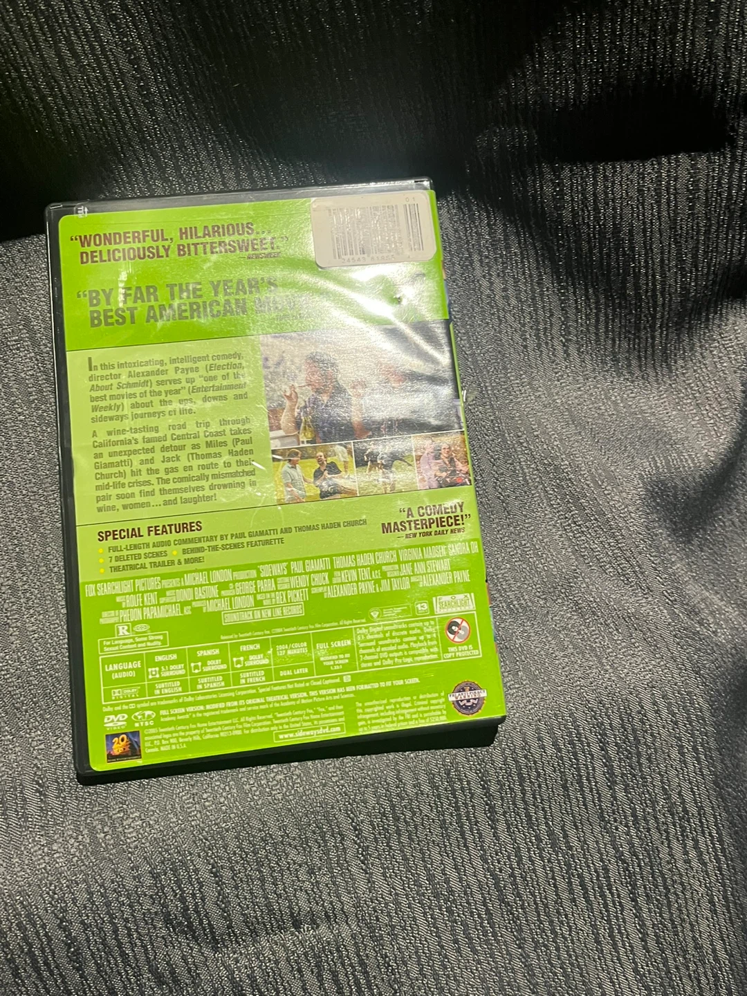 Sideways DVD - Comedy Road Trip Movie - photo 2