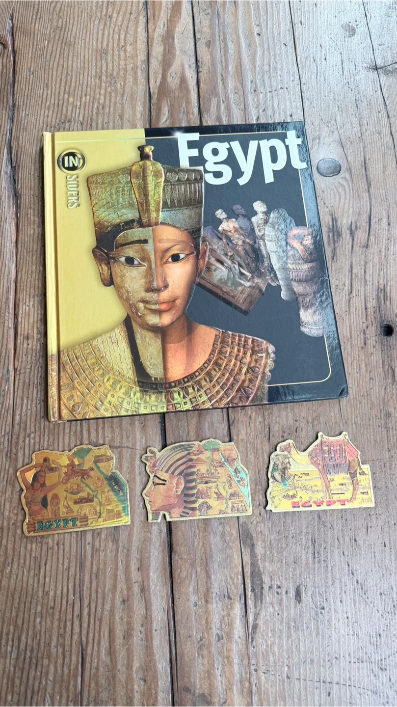 Ancient Egypt Revealed Book & 3 metallic magnets set