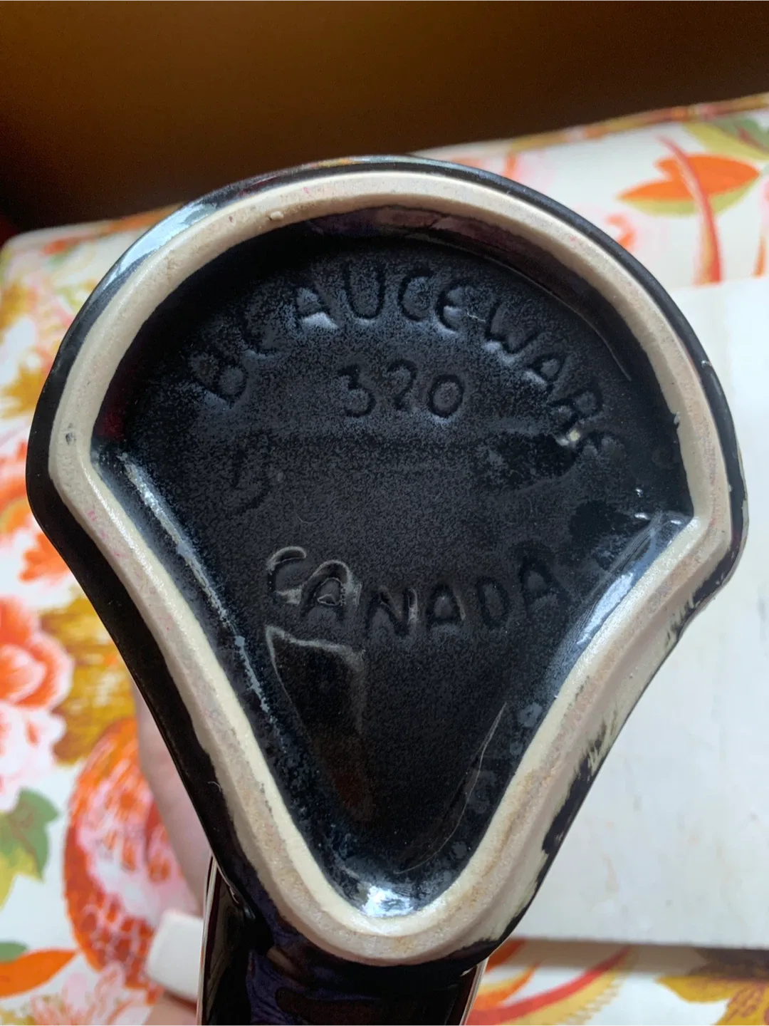 Black Ceramic Cornucopia Vase By Beauceware image indicator(6)