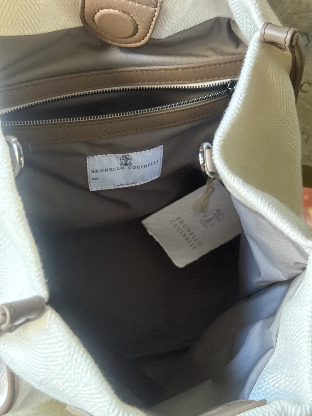 Brunello Cucinelli White Tote Bag image indicator(2)