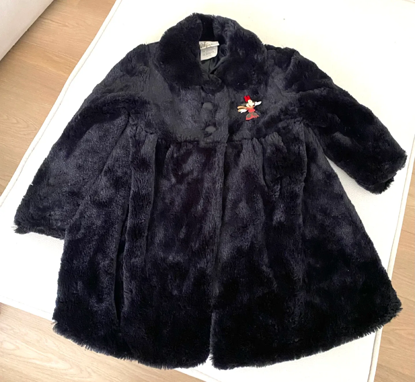 Disney Store Black fluffy Child's Winter Coat, great condition thumbnail