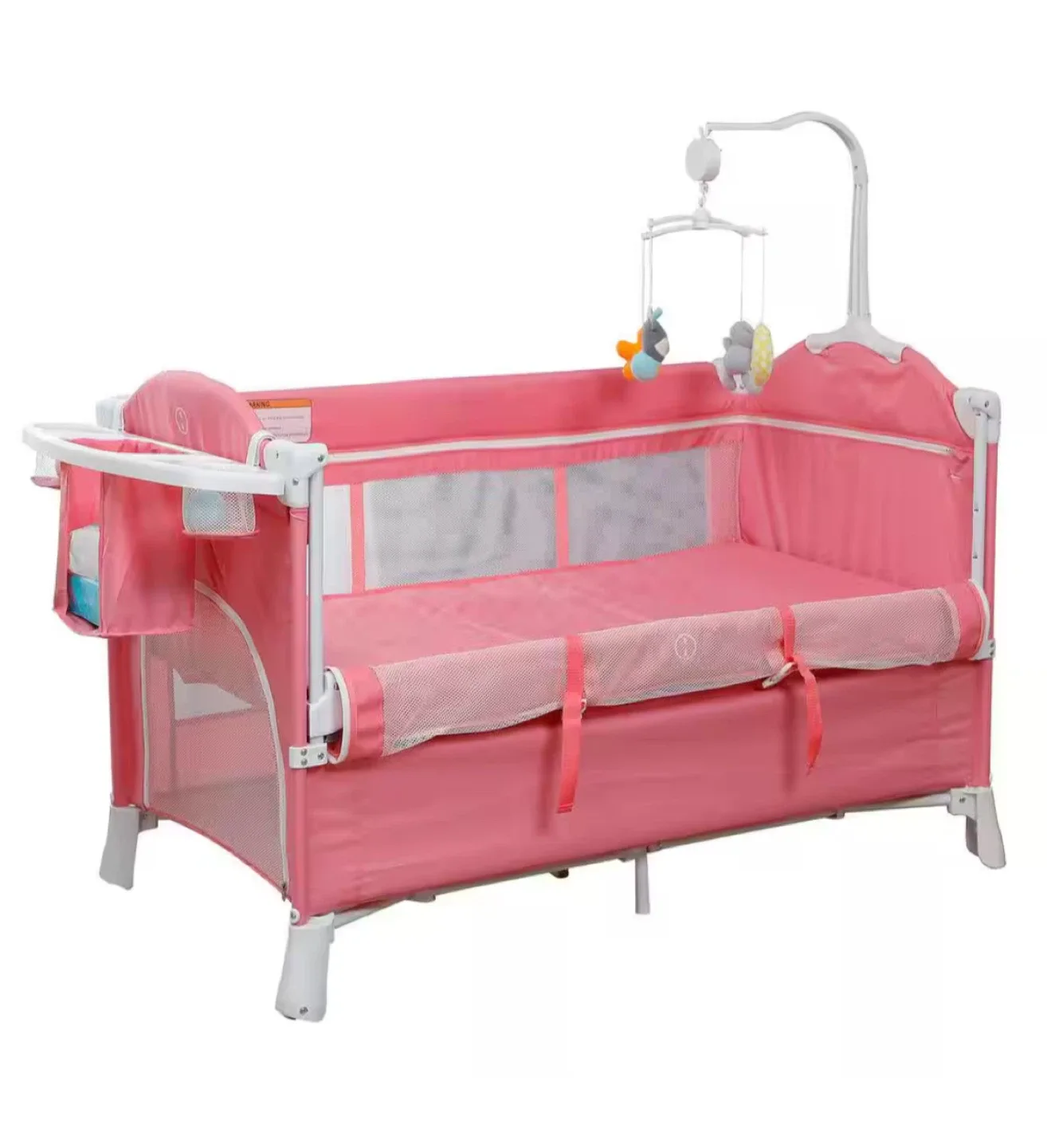 Pink Baby Crib - Like New! Cuna convertible. image indicator(2)
