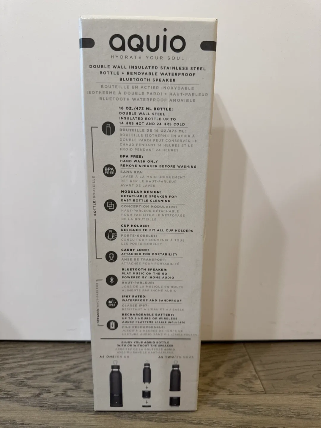 Aquio Hydrate Your Soul Bluetooth Speaker Bottle image indicator(6)