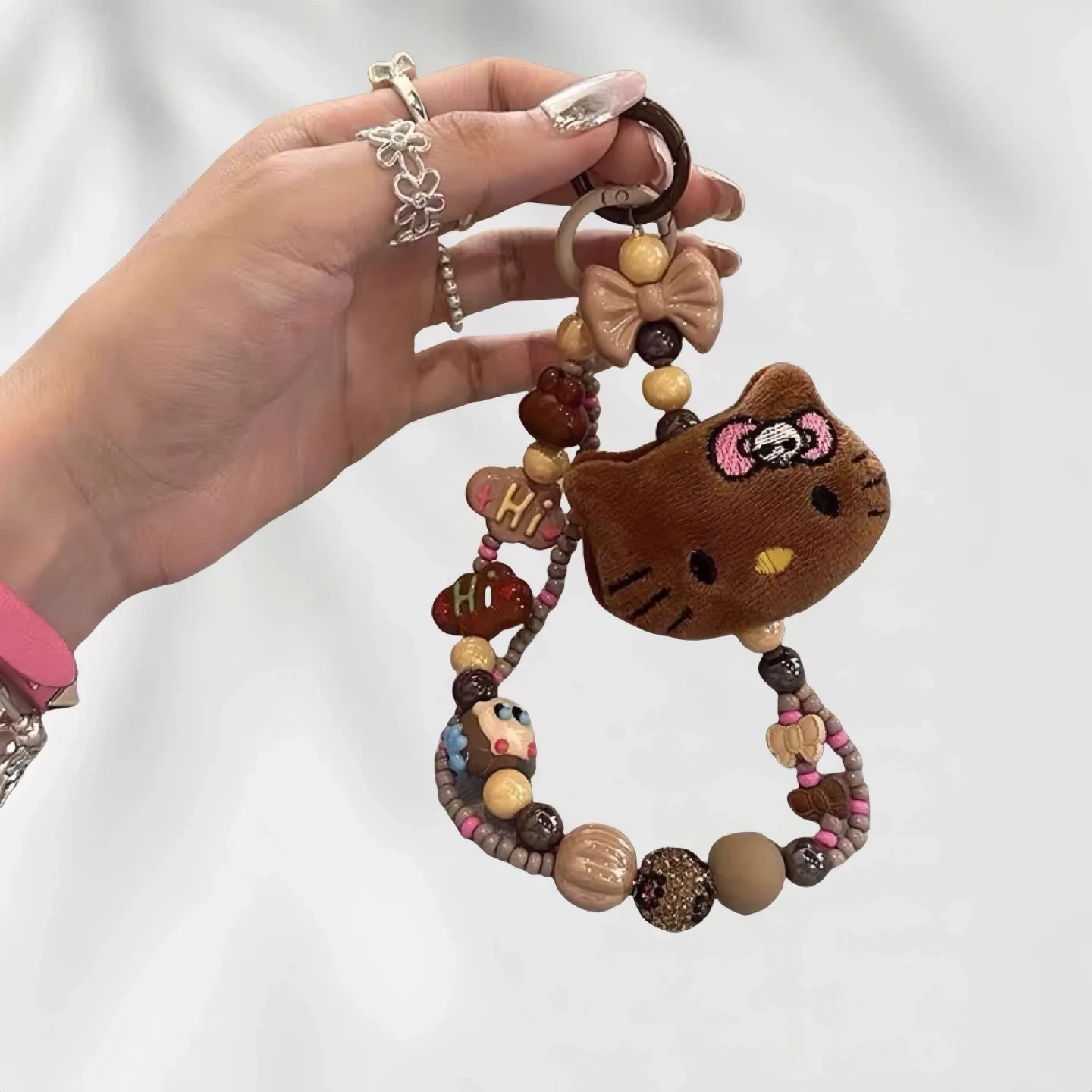 Brand new Hello Kitty Beaded Keychain/Bag Charm thumbnail