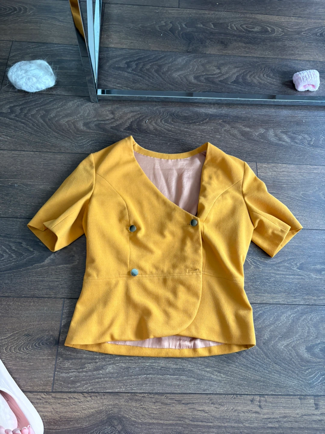 Yellow Short Sleeve Blazer