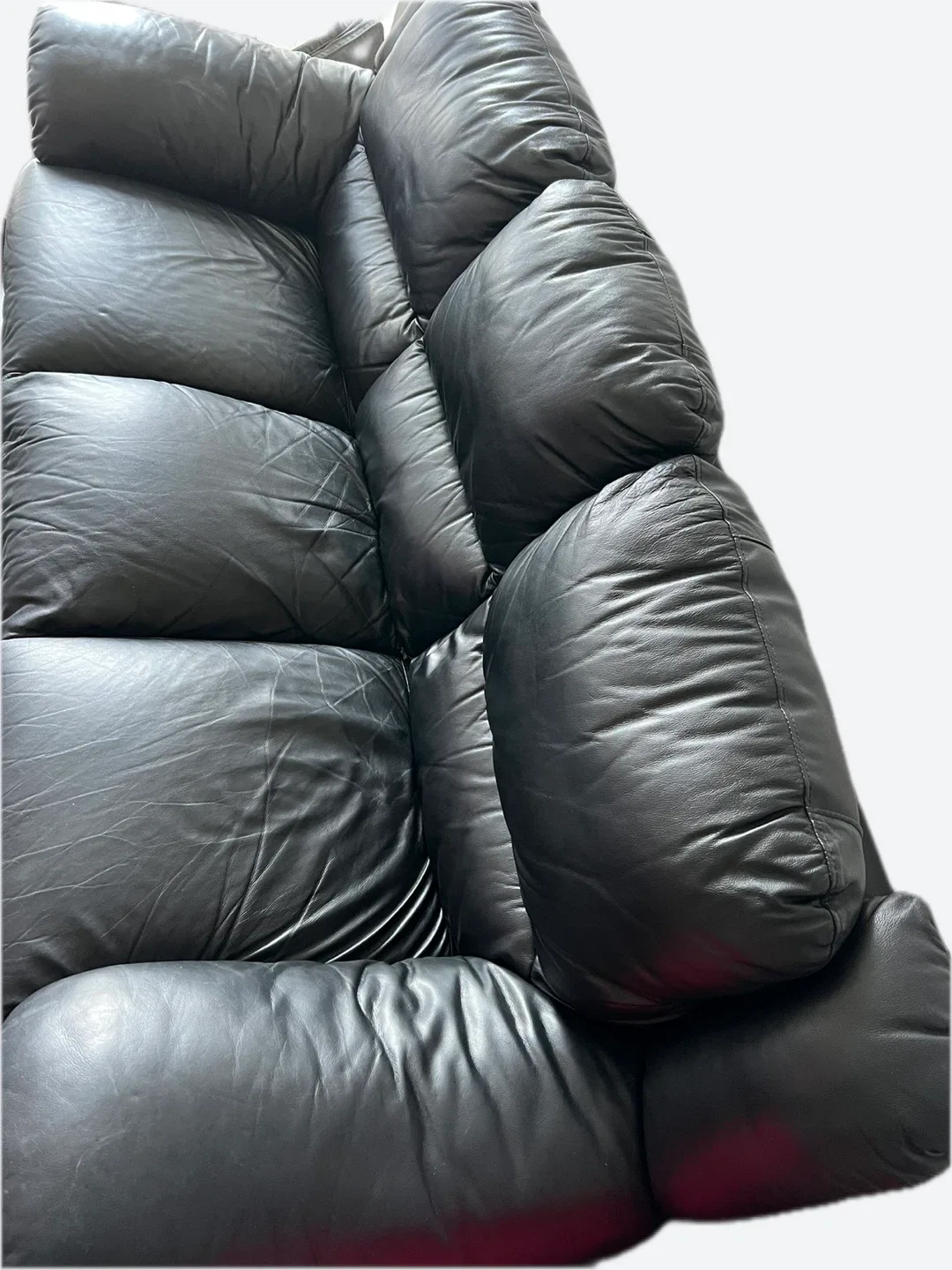 Black Leather 3-Seater Sofa image indicator(3)